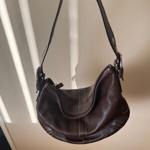 Coach Dark Brown Leather Shoulder Bag